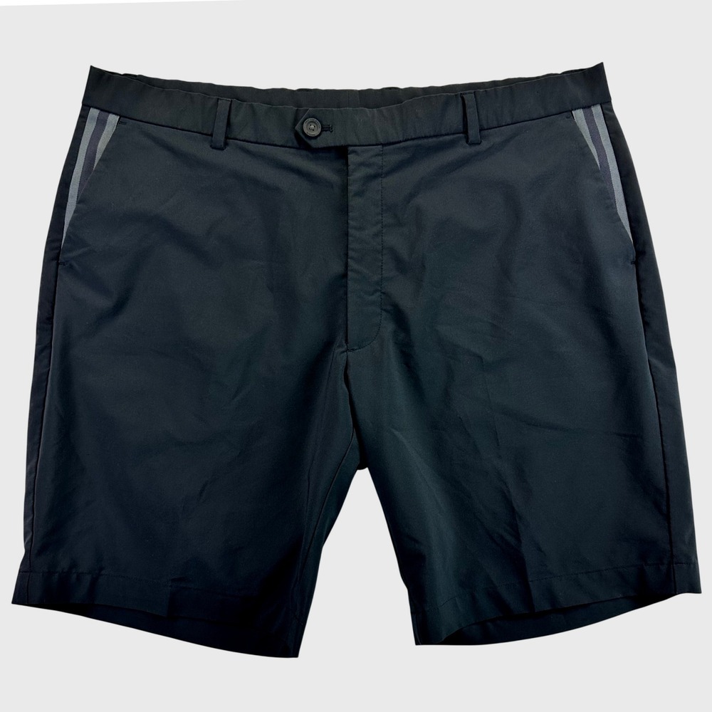 G/FORE Mens Macerick Performance Golf Shorts Black Size 40 Striped Trim